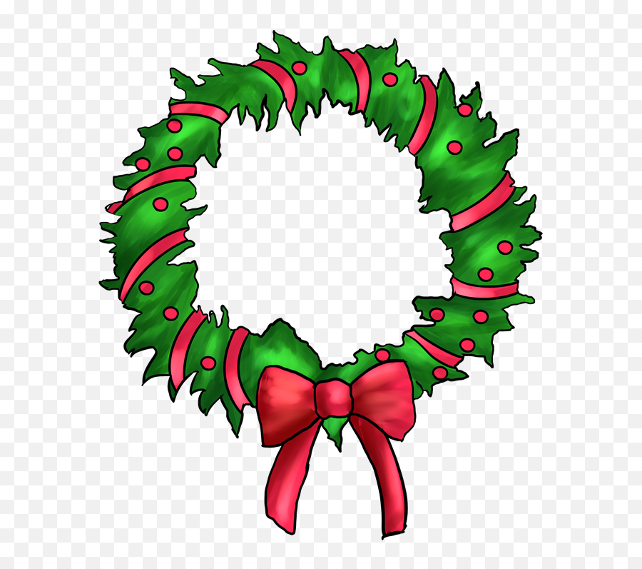 Wreath Clipart Kid - Cartoon Christmas Wreath Transparent Emoji,Christmas Wreath Emoji