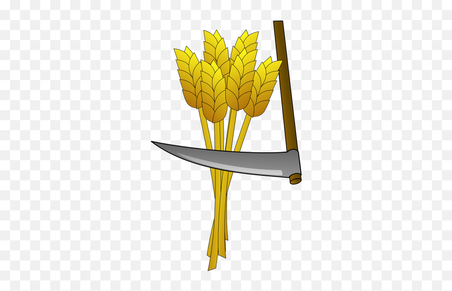 Vector Image Of A Scythe And Wheat - Cut Wheat Clipart Emoji,Yugoslavia Flag Emoji