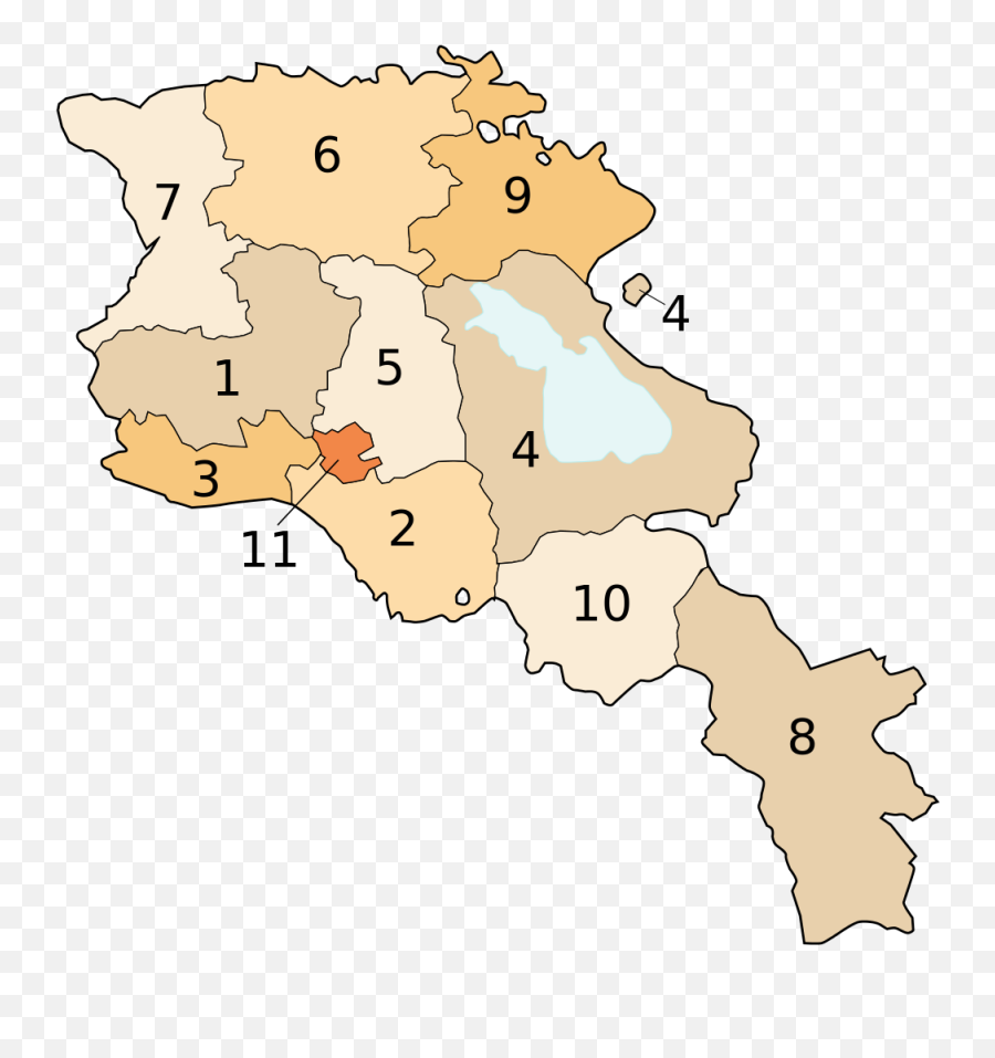 Armenia Map Numbered - Administrative Divisions Of Armenia Emoji,Emoji Level 112
