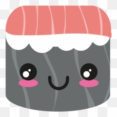 Kawaii Face Tuna Sushi Roll - Dibujos De Atun Kawaii Emoji,Tuna Emoji