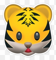 Sticker Emoticon Tiger Face MuralDecalcom - Emoji