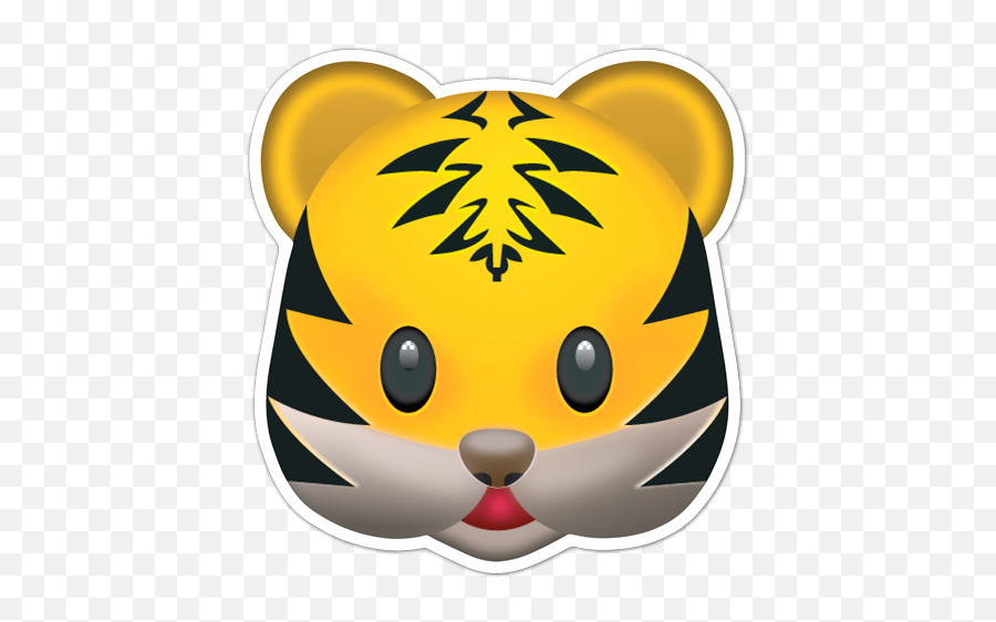 Sticker Emoticon Tiger Face Muraldecalcom - Tiger Emoji,Sticker Emoticon