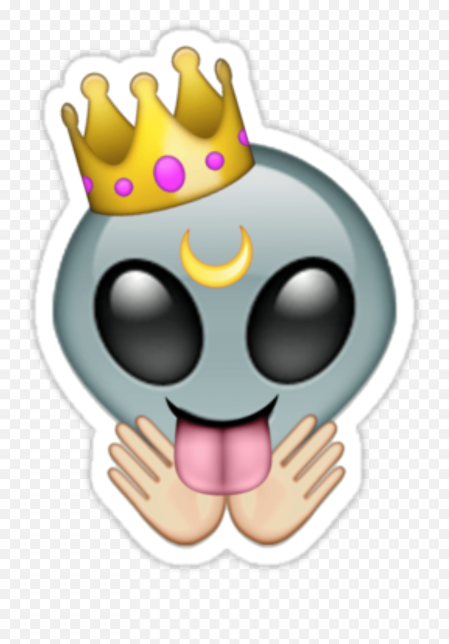 Emoji Crown Alien Moon Queenalien - Give Emoji,Emoji King Crown
