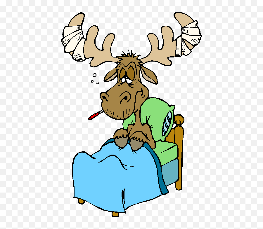 Moose Clipart Sick - Sick Moose Clipart Emoji,Moose Emoji