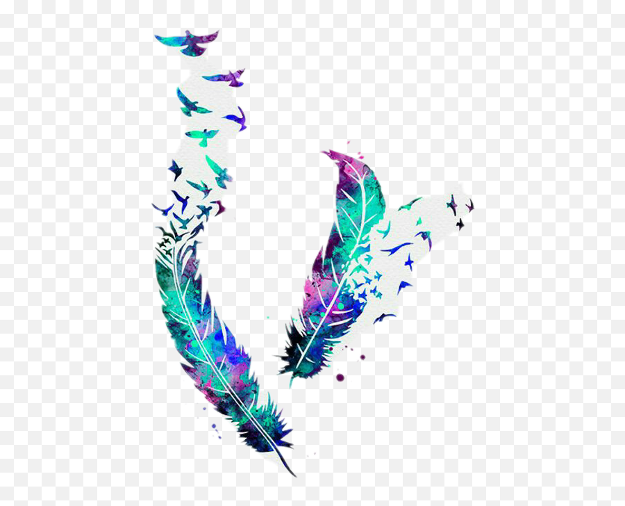 Feathers Sticker Challenge On Picsart - Small Feather Watercolor Tattoos Emoji,Is There A Feather Emoji