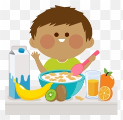 Svg Royalty Free Stock Eating Lunch With Friends Clipart - Boy Having Breakfast Png Emoji