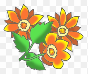 Orange Flowers - Green And Orange Flowers Clipart Emoji,Daffodil Emoji