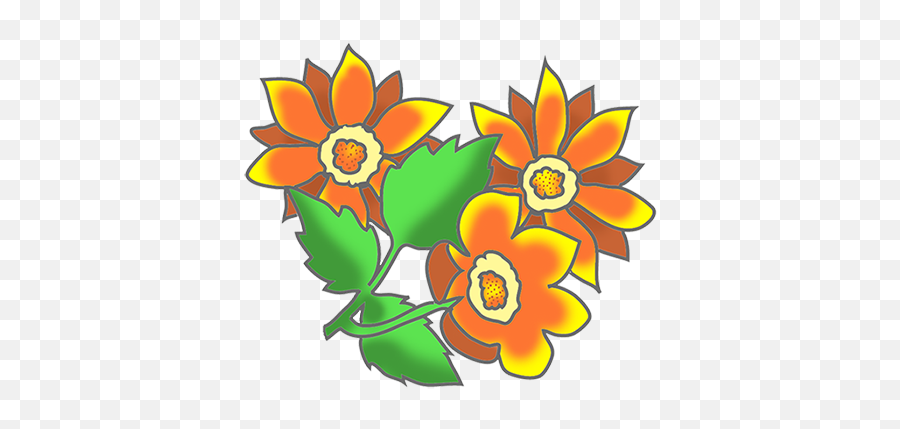 Orange Flowers - Green And Orange Flowers Clipart Emoji,Daffodil Emoji