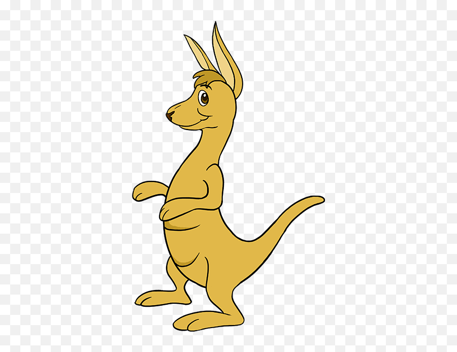 How To Draw A Cartoon Kangaroo - Easy Drawing Of Kangaroo Step By Step Emoji,Kangaroo Emoji