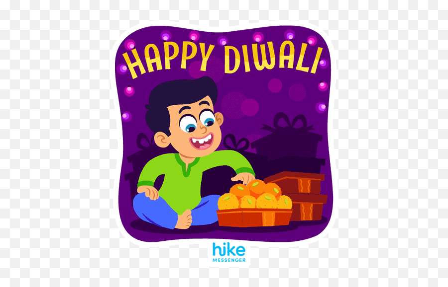 Purple Rain Stickers For Android Ios - Hike Messenger Diwali Stickers Emoji,Purple Rain Emoji