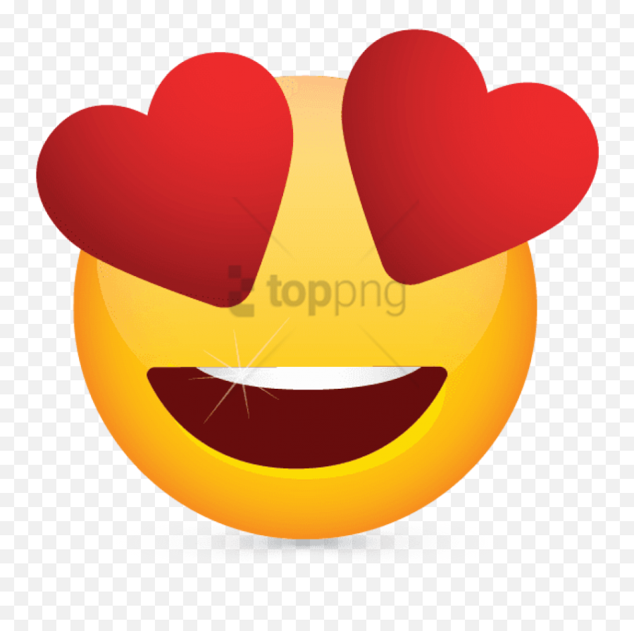 Cartoon Happy Heart Transparent Background - Heart Eyes Emoji Png,Thinking Emoji Transparent Background