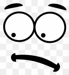Cute Outline Face Art Emoji Png Pic - Clip