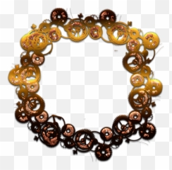 steampunk frame rust metal metallic copper wheel cluste - Bracelet Emoji