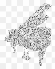 Grand Piano With Musical Notes - Emoji