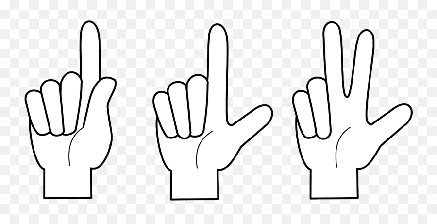 Counting Fingers First Hand One - One Two Three Finger Emoji,Metal Fingers Emoji