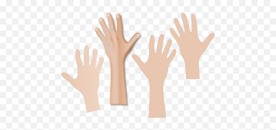 Quatro Mãos Alcançando Para Cima - Clipart Skin Emoji,Hand Wave Emoji
