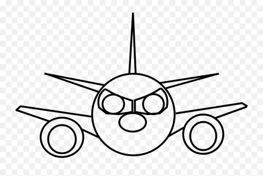 Free Airline Airplane Vectors - Draw A Plane Front Emoji,Airplane Emoticon