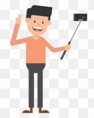 Man Taking A Selfie Cartoon Vector - Photo Gif Png Emoji