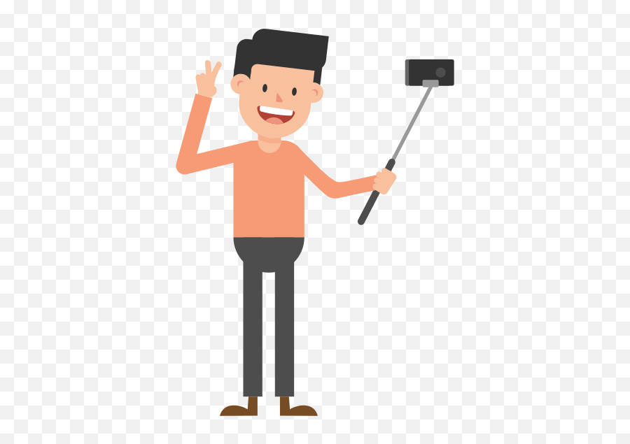Man Taking A Selfie Cartoon Vector - Taking Photo Gif Png Emoji,Emoji Selfie Stick