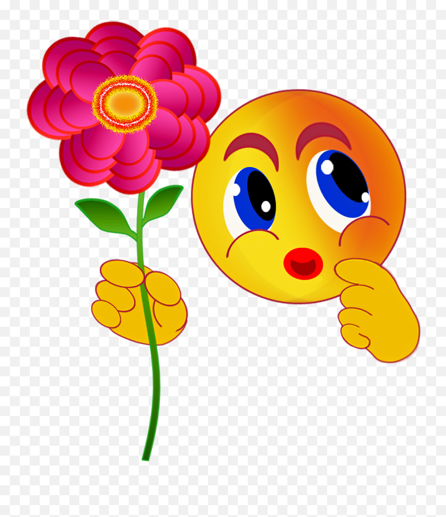 Emoticons Smiley Flower Gift Free Pictures - Enjoy Today Because There Is No Tomorrow Emoji,Emoticons