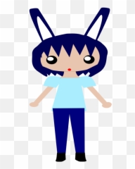 Girl With Rabbit Ears - Cartoon Emoji
