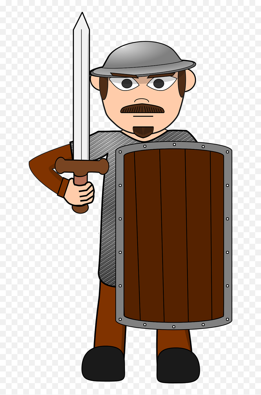 Fantasy Solider Cartoon Guard Sword - Medieval Guard Clipart Emoji,Sword And Shield Emoji