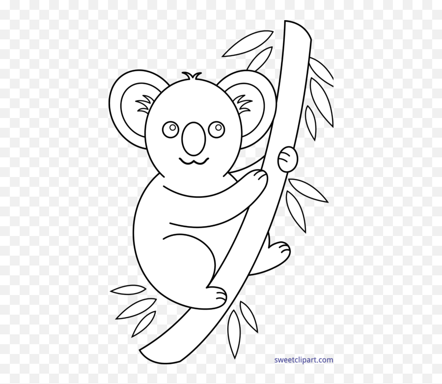 Koala Lineart Clip Art - Koala Clipart Black And White Emoji,Koala Emoticons
