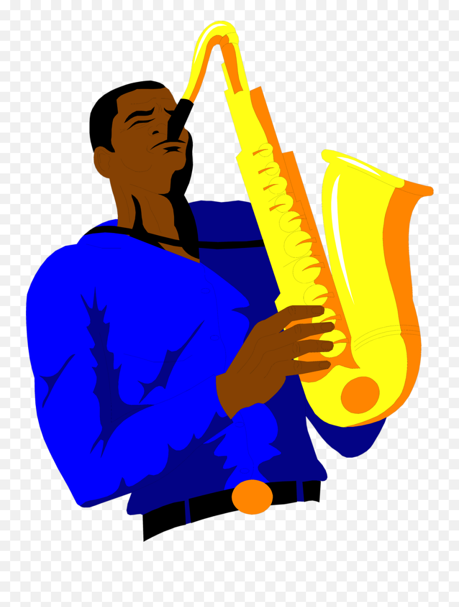 Saxaphone Clipart Free Download On Clipartmag - Guy Playing Saxophone Art Emoji,Saxaphone Emoji