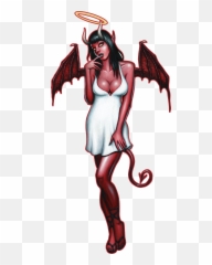 Download Angel Devil Pinup Girl - And Emoji