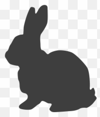 Rabbit Hare Bunny Easter - Black Clip Art Emoji