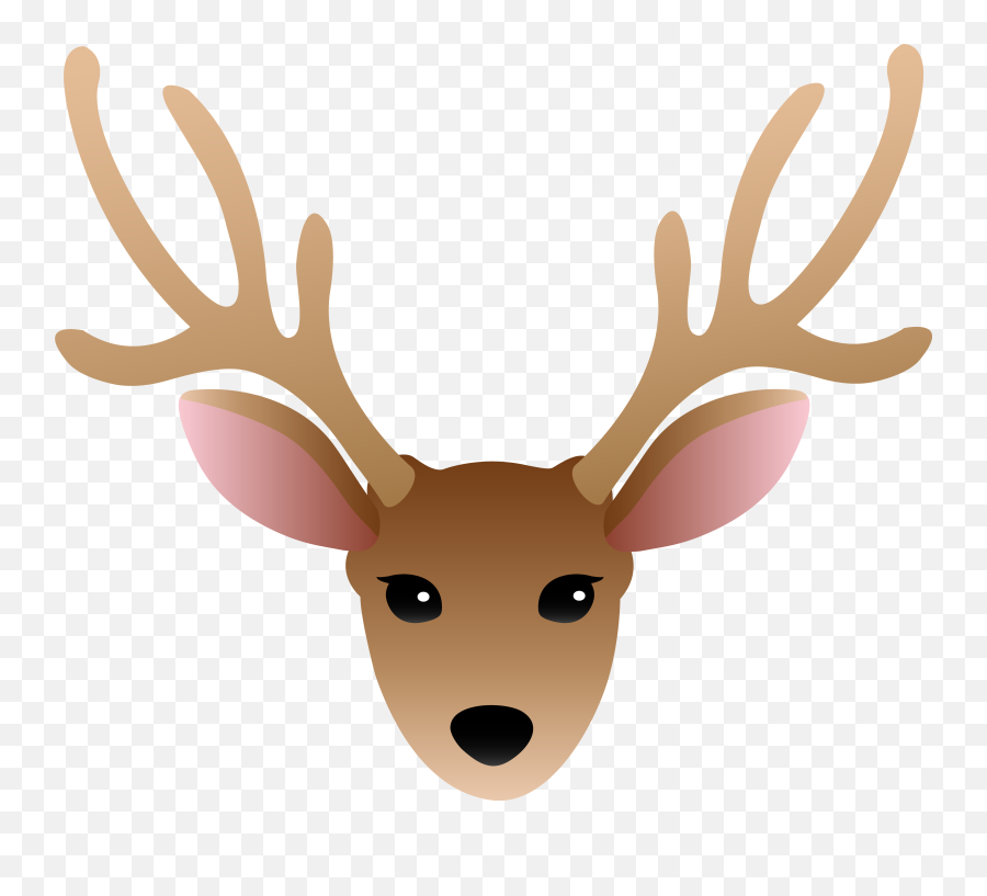 Deer Clipart Face - Reindeer Antlers Clipart Emoji,Deer Hunting Emoji
