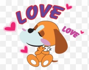 Puppy Love Emoji Stickers - Cartoon