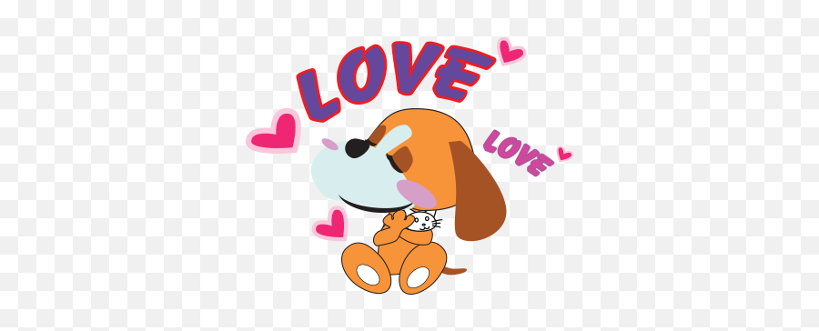 Puppy Love Emoji Stickers - Cartoon,Emoji Messages Love