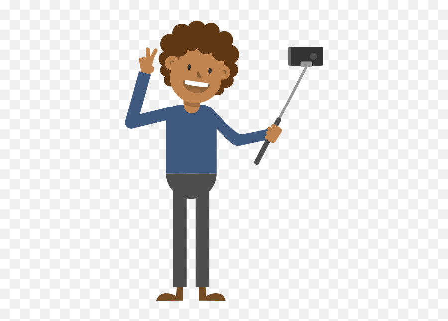 Selfie Cartoon Vector - Taking Photo Gif Png Emoji,Emoji Selfie Stick