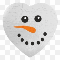 Heart Shaped Photo Puzzle - Pupazzo Di Neve Faccia Emoji,Emoticon Puzzles