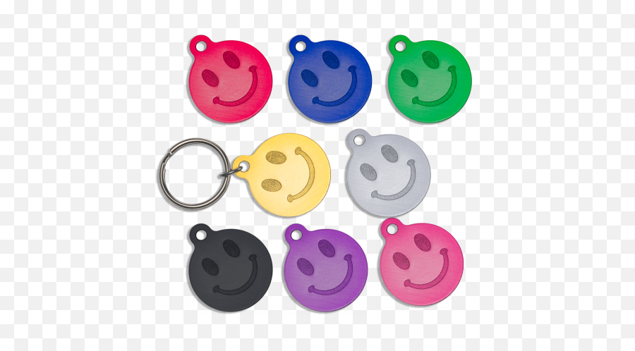 Round Smiley Face Aluminum Key Id Tag - Circle Emoji,Side Smile Emoticon