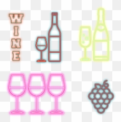 Neon Cocktails Drinks - Clip Art Emoji