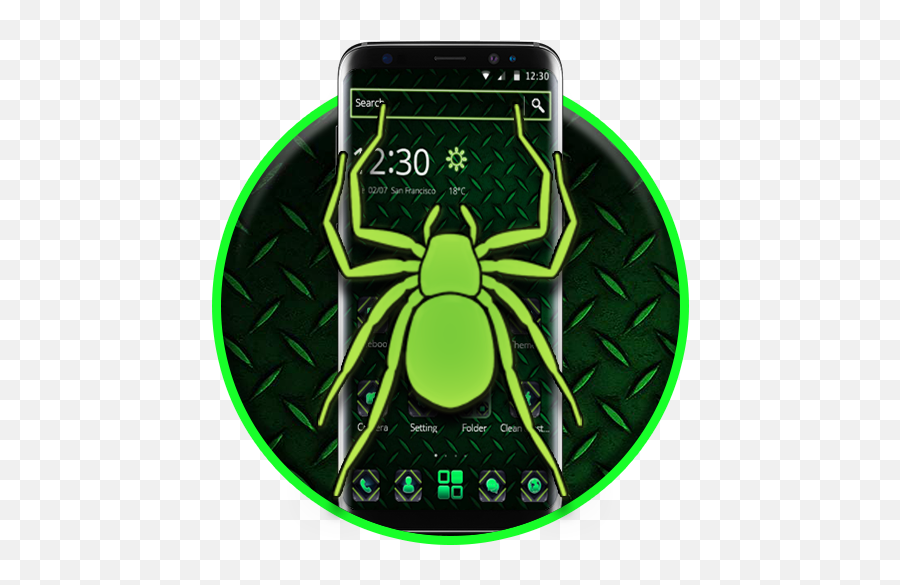 Amazoncom Neon Green Spider 2d Theme Appstore For Android - Spider Emoji,Spider Emoji