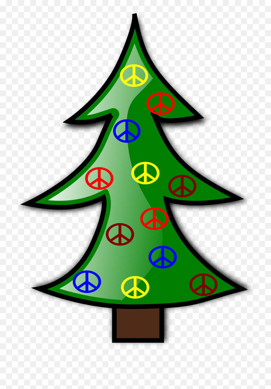Christmas Peace Sign Free Download On Clipartmag - Plain Christmas Tree Clipart Emoji,Peace Emoticon