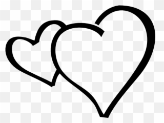 Two Hearts Clipart - Black And White Transparent Background Emoji