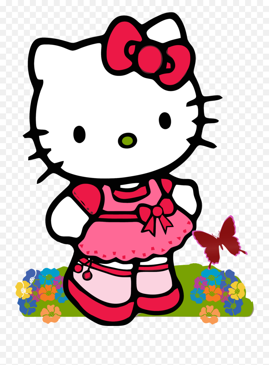 Clipart Hello Kitty Number 6 - Drawing Cartoon Hello Kitty Emoji,Skrillex Emoji