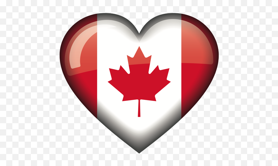 Canadian Flag Emoji - Canada Flag Heart Shape,Uk Flag Emoji