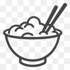 Bowl Of Rice Icon Clipart - Black And White Emoji