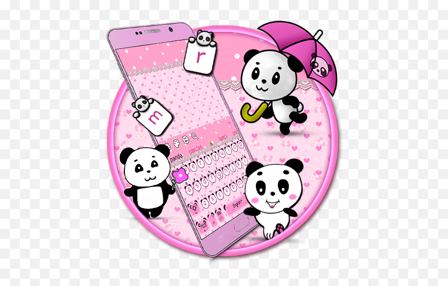 Pink Cute Panda Keyboard U2013 Aplikacije V Googlu Play - Dot Emoji,Panda Emoji Keyboard