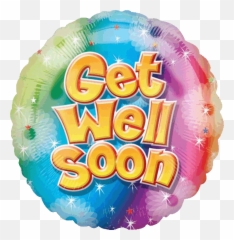 Foil Round Get Well Soon Sparkle Balloon Qualatex - Feel Emoji