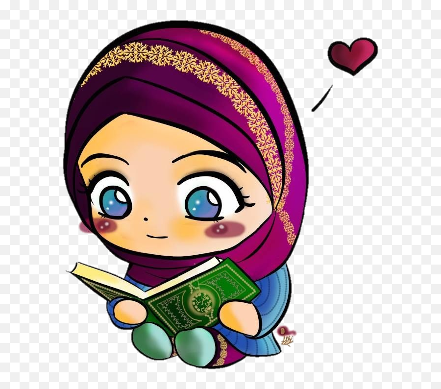 Quran Muslim Islamic Islam Hijab - Girl Reading Quran Clipart Emoji,Islamic Emoji