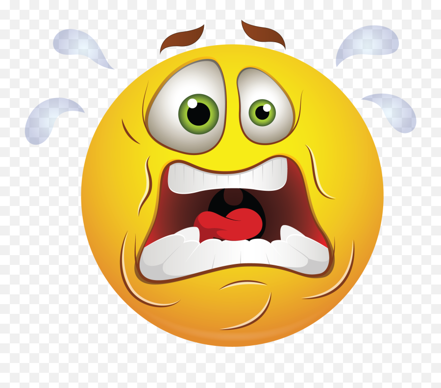 Screaming Smiley - Scared Emoticons Emoji,Freaked Out Emoji