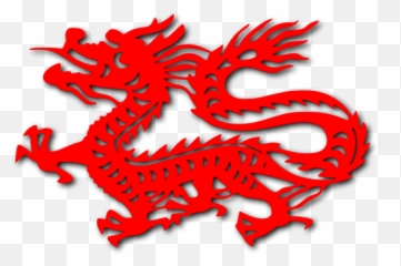 Vector Drawing Of Red Chinese Dragon - Free Clipart Emoji