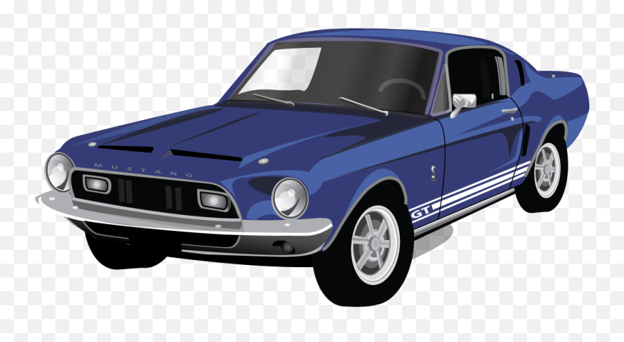 Muscle Car Mustang Gt Icon - Old Blue Mustang Png Emoji,Mustang Emoji