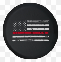 Spare Tire Cover American Flag Thin Red - With Blue And Green Stripes Emoji